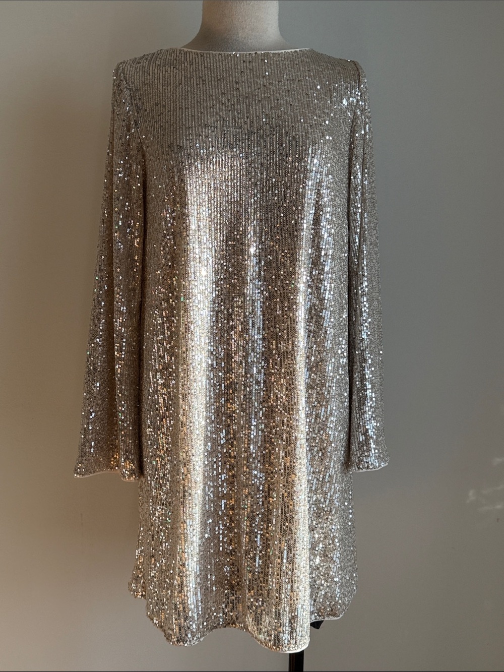 Gold Silver Sequin Shift maternity Dress